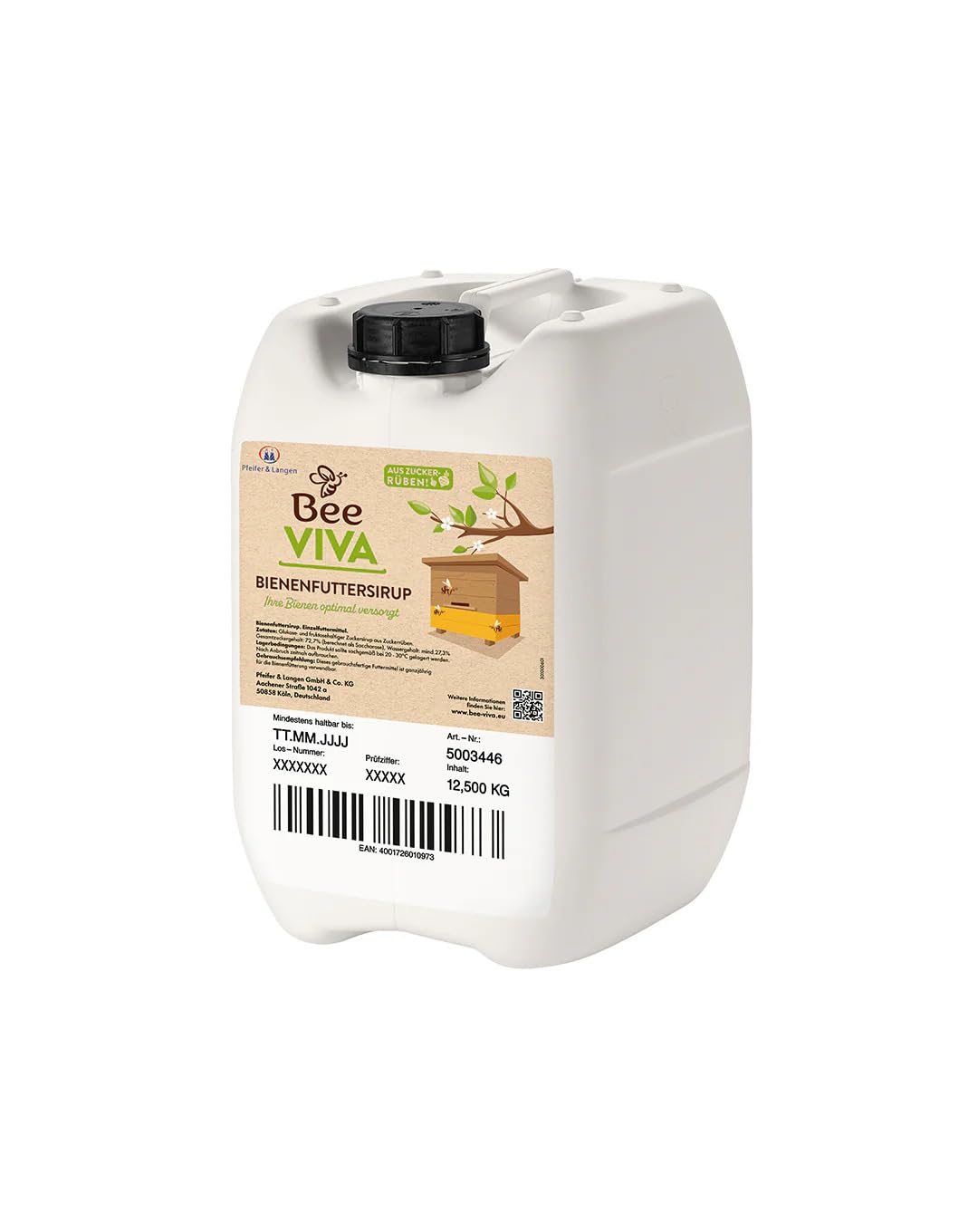Bee Viva Futtersirup für Bienen 12,5Kg auf Zuckerrüben Basis | Bienenfutter Flüssig Sirup Kanister | Bienenfuttersirup (12,5Kg)