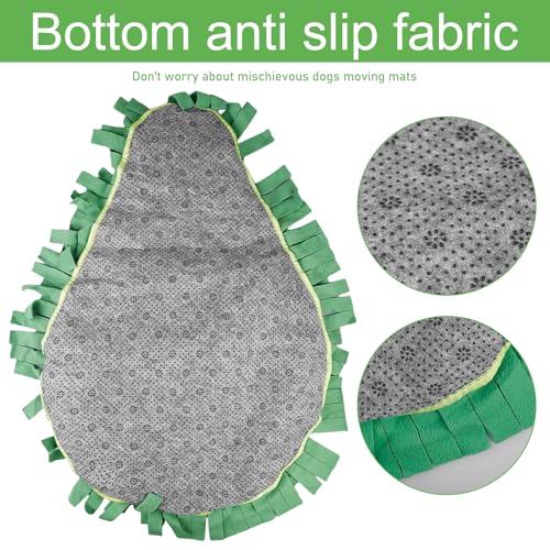 BAIFULAI Schnüffelteppich für Hunde, 68 X 53 cm Avocado Schnüffelmatte, Faltbares Pet Sniffing Mat Trainingsmatte, Anti-Rutsch Haustier Schnüffelteppich, Schnüffeldecke für Haustier Hunde Katzen