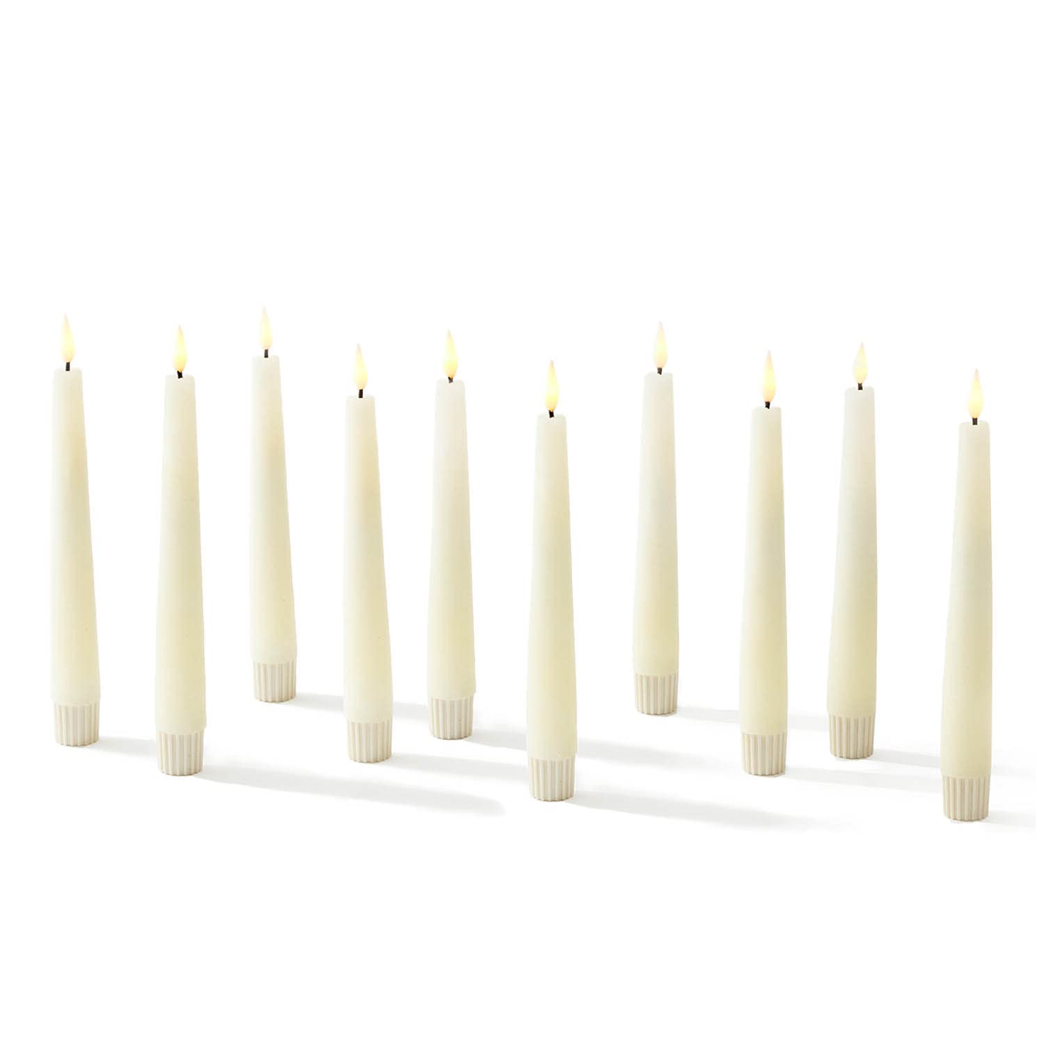 LampLust Flameless Taper Candles Realistic 3D Flame
