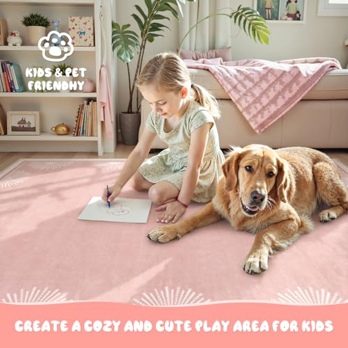 Tapete decorativo Hedlive 5x7 rosa ultrafino lavable miniatura 4