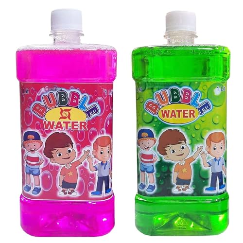 Image of Niku 1000 ml Bubble Maker Liquid Solution Bottle for Water Gun Bubble Guns Camera | Colorful Bubbles Solution | Bubble Refill Bottle