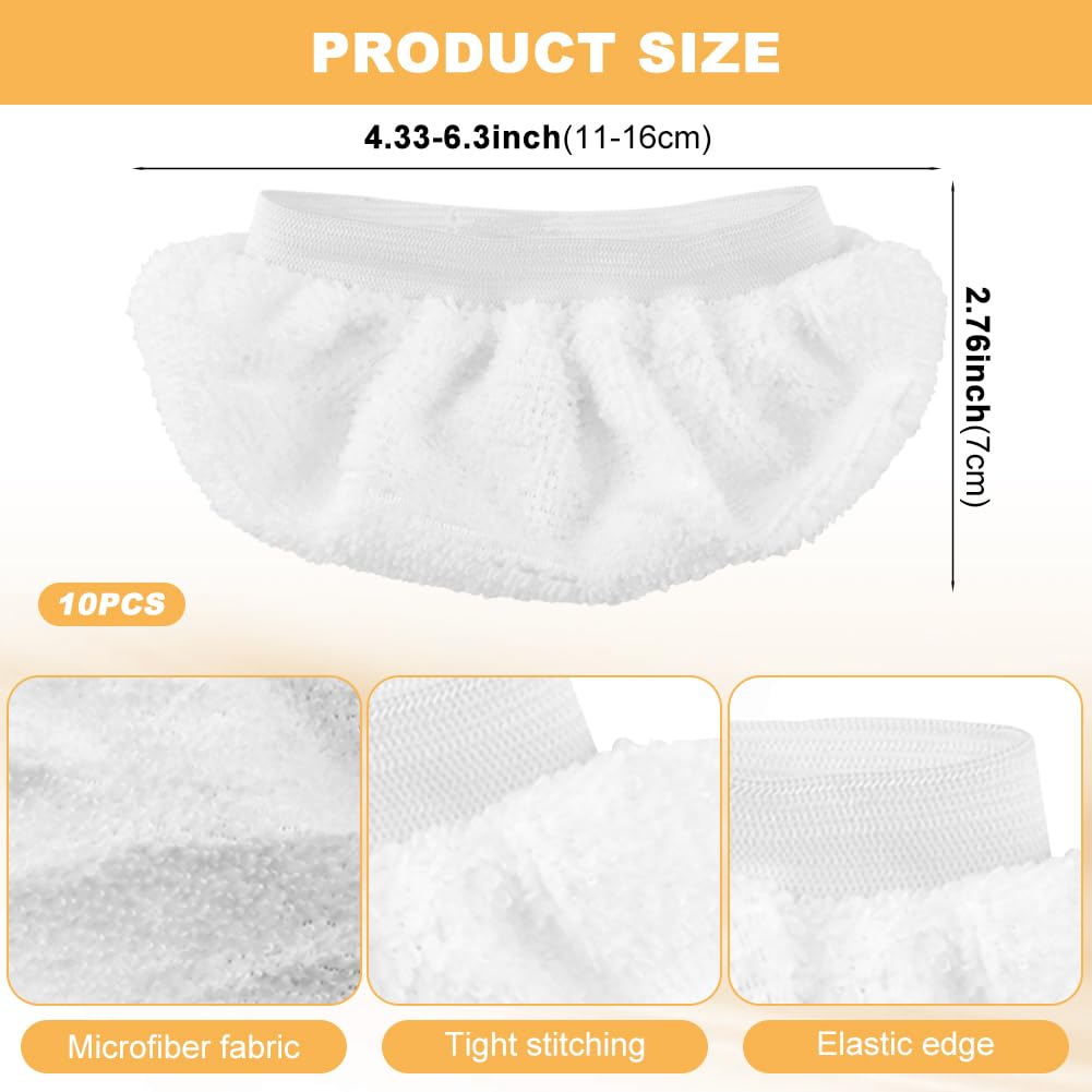 Velarionna 10pcs Universal Microfiber Cloths for Handheld Steam Cleaner Steam Mop Pads Washable Steams Cleaner Accessories Steams Shot Attachments(Color:White)