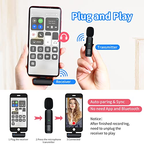 Lavalier Mikrofon Kompatibel mit iPhone iPad, Mini Kabelloses Ansteckmikrofon mit Ladetasche, 2.4 GHz Plug-Play Wireless… - Image 3