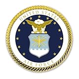 US Air Force Auto Medallion – 2 Inches UASF Metal Logo for Car - US Air Force Gifts for Veterans| Disabled USMC Vet Owned Small Business