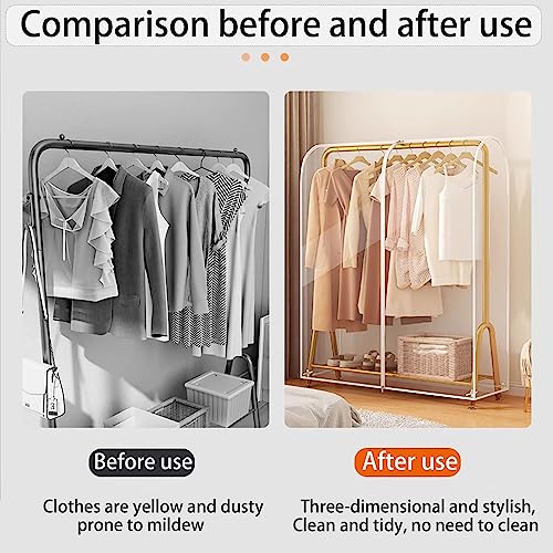 Storage Bags for Clothes,Clear Garment Bags for Hanging Clothes with Durables Zip Waterproof and Dustproof，No Installation Required, Washable for Suit, Shirts, Coats, Jackets, Dress, and Sweater4