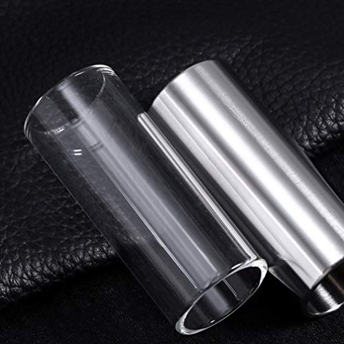 TOYANDONA Guitar Accesories 2pcs Guitar Slide Glass Slide Stainless Steel Slide 51mm Bottleneck Guitar Slide Ring Guitar for Guitar Bass(Transparent and Silver) Guitar Accessories - Image 2
