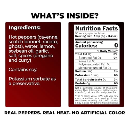 Image of Monoloco Hot Sauce Vegan Gluten-Free with Panamanian Scotch Bonnet, Rocoto, Cayenne Peppers and Ghost peppers, Garlic and Natural Species, Costa Rica Very Hot Spicy Sauce Pisuicas, Pack of 1 (150ml / 5oz)