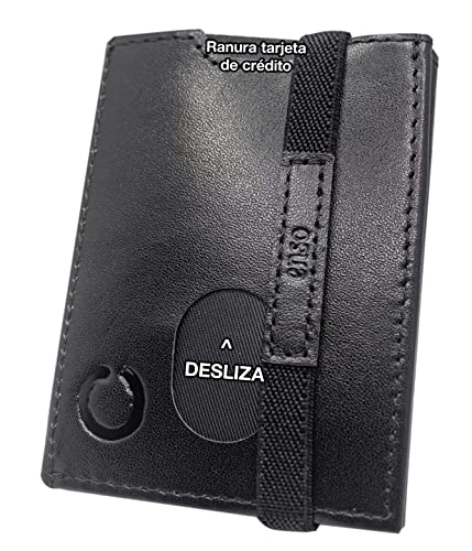 CLIPSEAM Portefeuille homme petit portefeuille en cuir avec porte-monnaie zippé pour homme Noir Cover