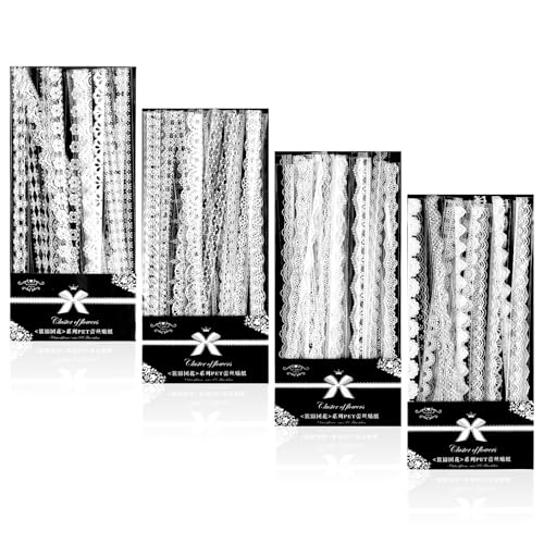Dimeho Lot de 120 autocollants en dentelle vintage pour scrapbooking, scrapbooking, planificateurs de mariage, ordinateurs portables, cadres photo, travaux manuels