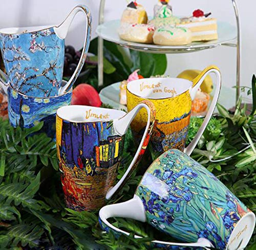 YBK Tech Porzellan-Kaffeetasse 473 Ml – Design „Sternennacht“ Von Van Gogh, Mit Geschenkbox
