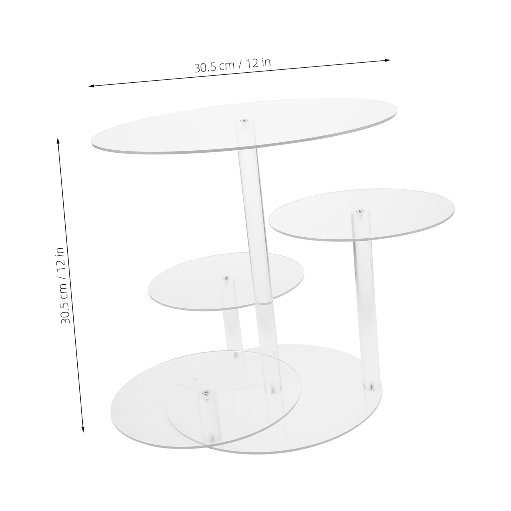 Cabilock 4nivel Soporte para Tartas de Varios Redondo Transparente para Pasteles y Cupcakes Bandejas para Servir Mesa de Postres Expositor Acrílico para Fiestas de Té y Bodas