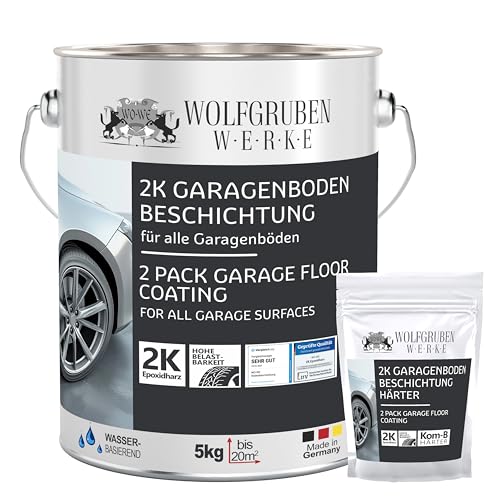 WO-WE 2K Peinture de garage sol résine époxy W707 revêtement, atelier, sous-sol, cave - Gris anthracite 5kg