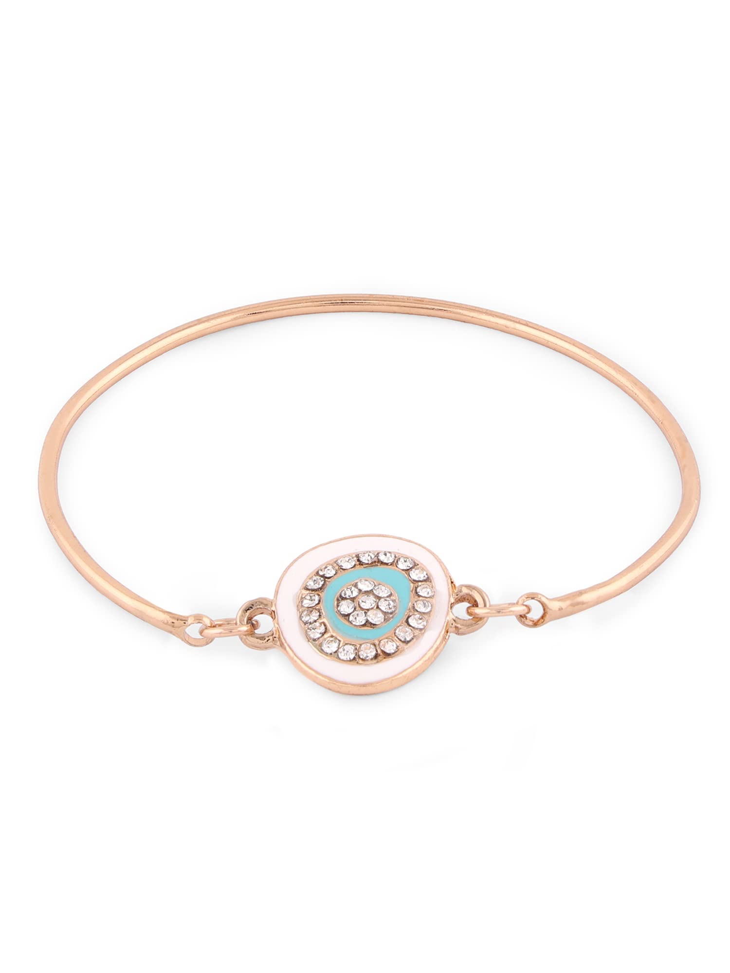 ZAVERI PEARLS Turquoise Blue & White Evil Eye Contemporary Dazzling Kada Bracelet For Women-ZPFK14802 (B0BDLBSRJY) Amazon Price History, Amazon Price Tracker