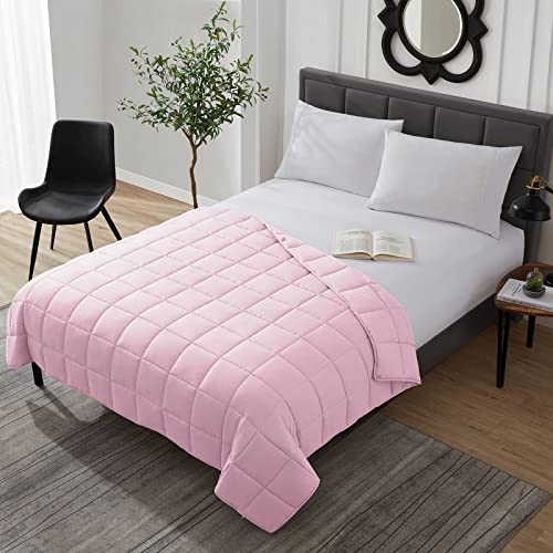 L'AGRATY Weighted Blanket - 40"x60" 7lbs Cooling Breathable Microfiber Material with Glass Beads Small Blanket All-Season Summer Fall Winter Soft Thick Comfort