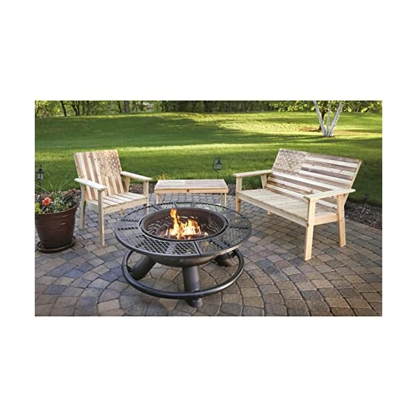 CASTLECREEK 47" Fire Pit BBQ Grill Outdoor Wood Burning Steel Log Firepit for Camping, Grilling, Smores, Yard, Cooking Outside, Barbecue, Bonfire Wilderness - Image 5