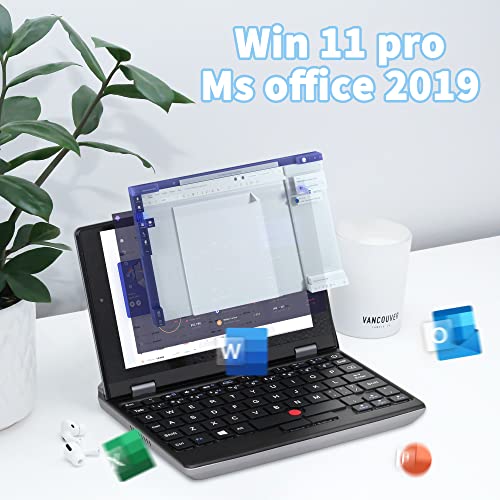Zwying 【Win 11/Ms 2019Office】 All Metal 7.0 Inch Touch Screen Ultra-Light Mini Laptop High-Speed Cpu J4105 12G Ram/512Gb Ssd High-Performance Notebook Computer (512Gb Ssd) #TOP5