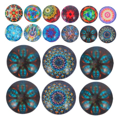 Garneck 100pcs Glass Pebbles for Arts and Crafts - Flat Back Dome Tiles for DIY Projects - Loose Parts for Early Years Activities Ideal for Supplies and Creative Designs