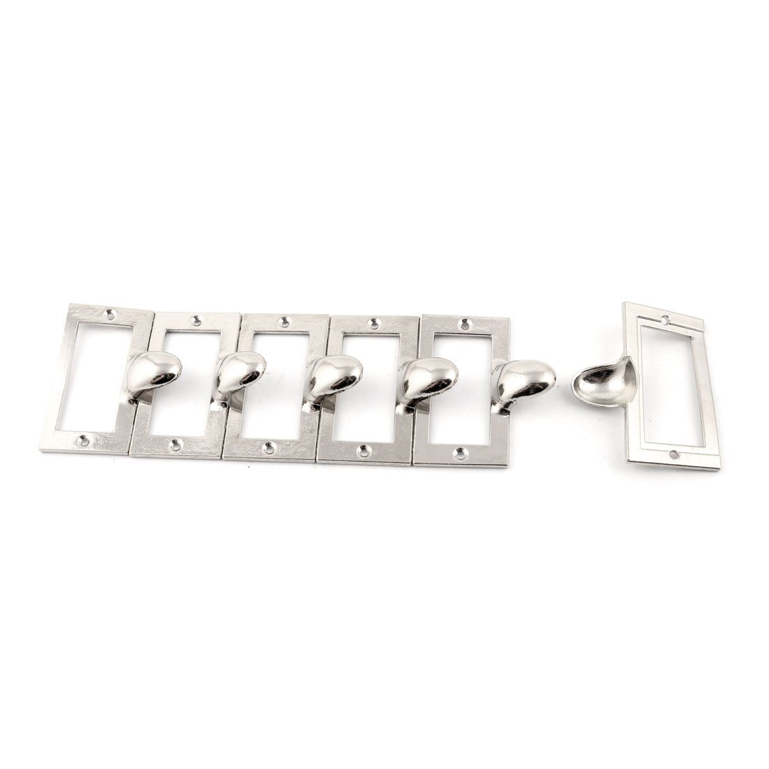 Sourcingmap Label Holder Pull Handles, Vintage Label Frame Drawer Knobs for Cabinet Cupboard Silvery 58x45mm Pack of 6 w Screws