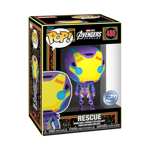 Funko POP! & Tee: Marvel Blacklight, Rescue M, Medium, T-Shirt, Clothes With Collectable Vinyl Figure, Gift Idea - Image 3