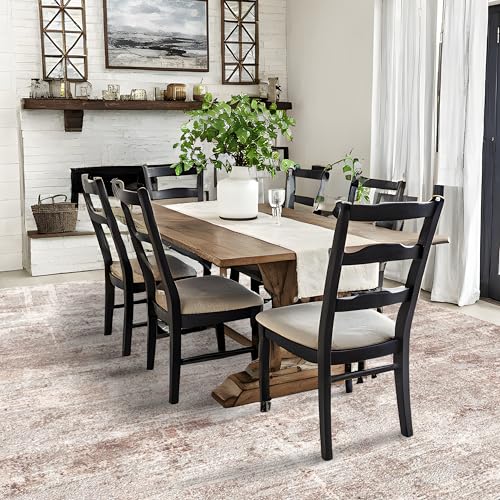 RUUGME Washable Abstract Rug 8X10:Living Room Large Vintage Area Rug Soft Indoor Low Pile Carpet for Bedroom, Dining Room Non-Slip Stain Resistant Low plie Distressed Floor Decor 8X10 Brown