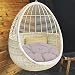 Baoblaze Gartenstuhl Kissen, 60 * 60 cm Rundes Sitzkissen, Gemütliches Stuhlauflage, Abnehmbar Sitzkissen Outdoor/Indoor, Stuhlauflagen für Schlafzimmer, Familienzimmer, Kissen für Hängesessel, Grau