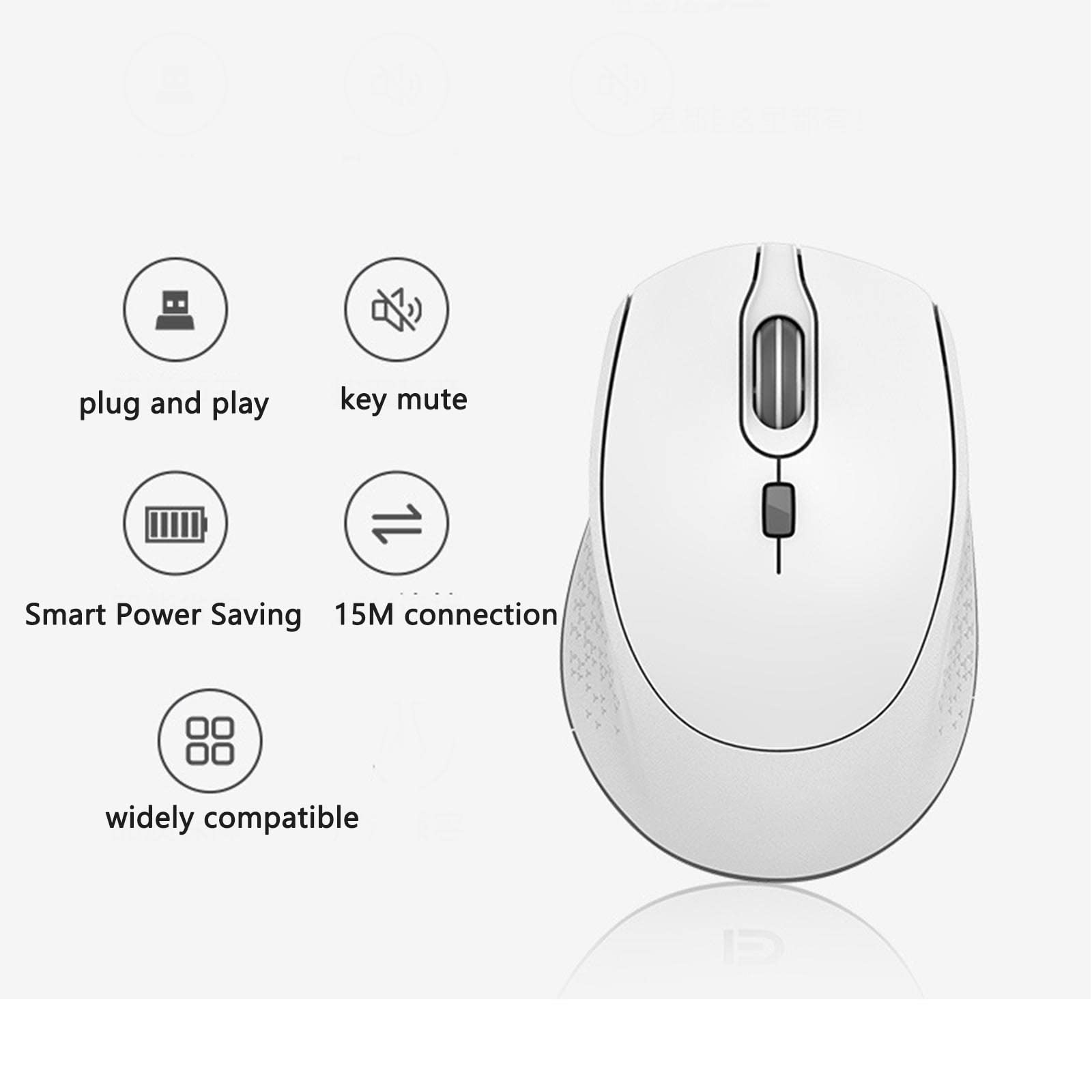 Mysz Mysz bezprzewodowa Mysz komputerowa do laptopa USB do gier Bluetooth Ergonomiczna mysz Urządzenie wskazujące Możliwość ładowania Fotoelektryczny 2,4 g Regulowana rozdzielczość Plug and Play(White