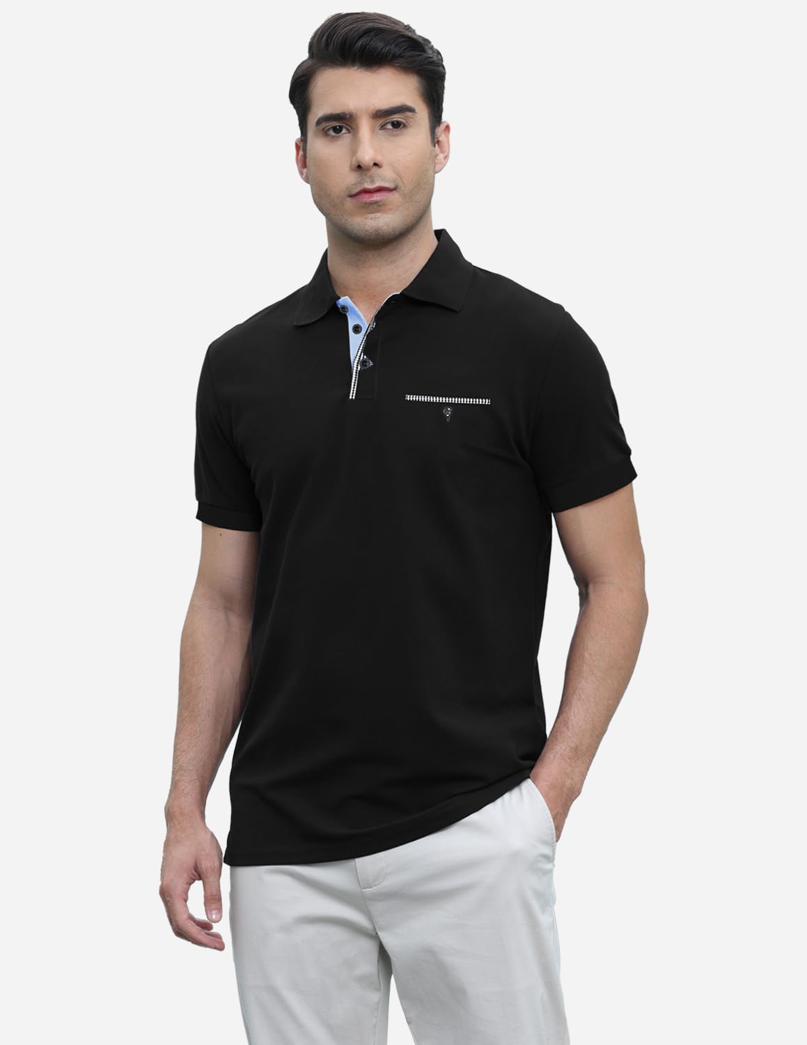 KUNJLELP Polo Uomo Manica Corta Ricamo di Giraffa Estive T-Shirt M-3XL Maglietta Camicia Abbigliamento da Lavoro