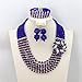 Africanbeads 6 Rows Champagne Royal Blue African Beads Jewelry Set,nigerian Wedding Beads Jewelry Set