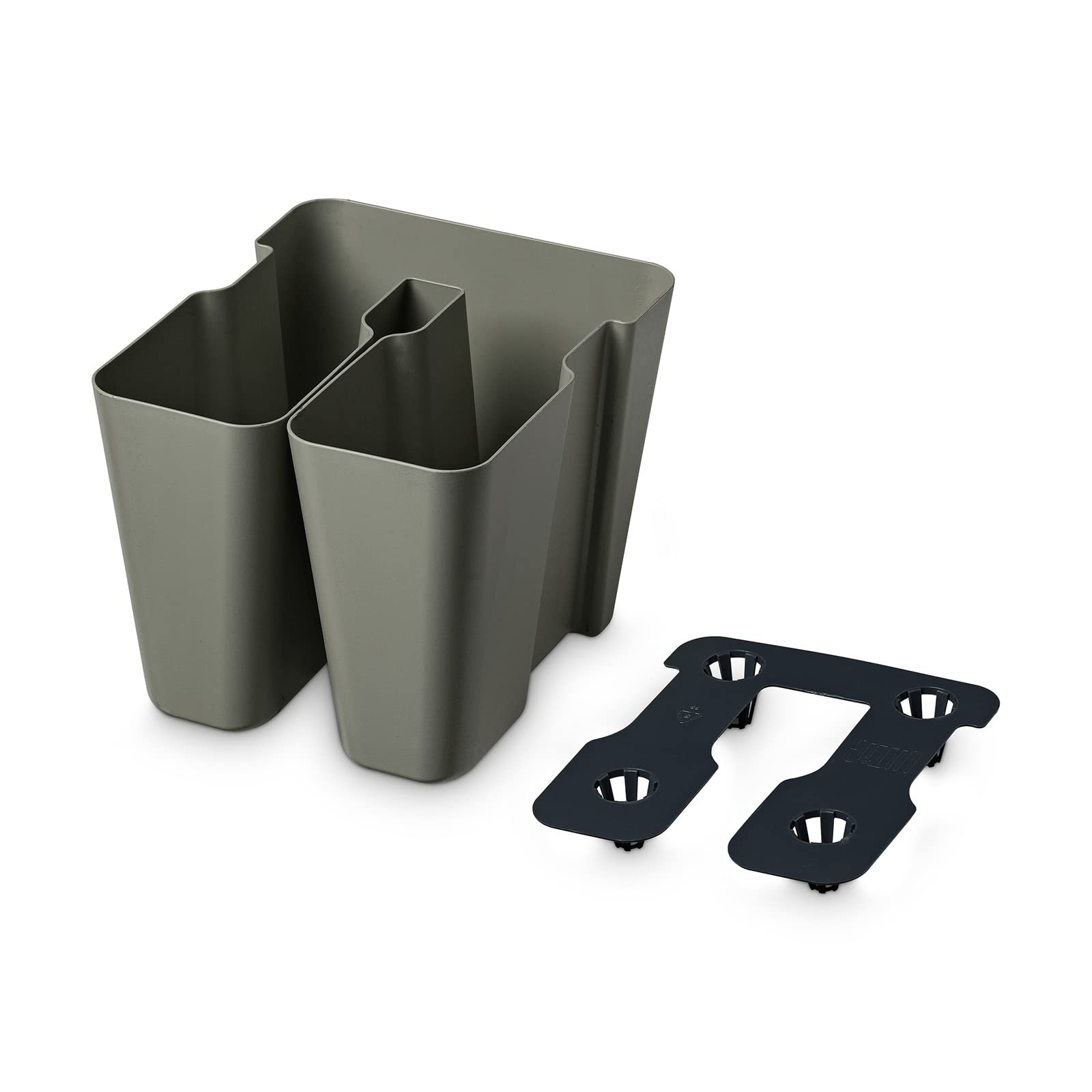 4 x Blumenkasten für Balkongeländer als Sichtschutz oder Rankhilfe, Array-Planter, Quarzgrau, 4 Liter, mit Wasserspeicher