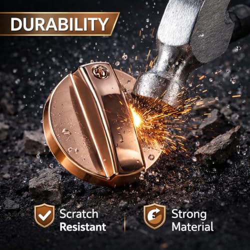 Image of Everflame Shine & Stylish Metallic Knob | Kitchen Gas Stove | LPG & PNG Gas | Compatible 8mm Spindle Gas | Kitchen Tool | Heavy-Duty Metal Knob (Rose Gold, Pack of 3 /)