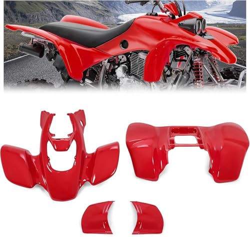 HECASA Front & Rear Fender Set Kit Compatible with 1999-2004 Honda TRX 400EX Mud Guard Kit Red ABS Plastic