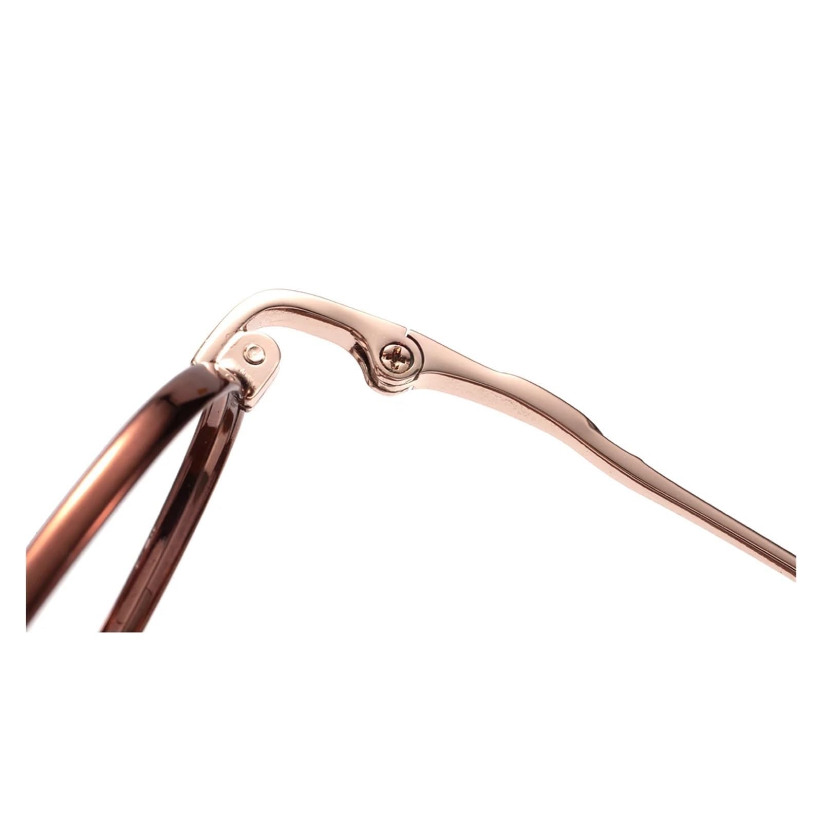 Occhiali a Montatura Intera Occhiali in Metallo Montature for Occhiali Rotonde Occhiali da Nerd in Acciaio Inossidabile Occhiali da Lettura for Uomo e Donna Leggeri(Rose Gold)
