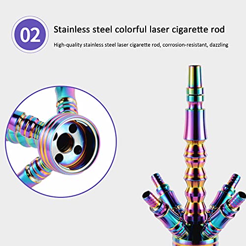 GUTYRE Shisha Set, Rohrverschraubungen, Bar KTV Edelstahl Shisha, Schlauch Großraumwürfel Komplettset, Farbe – Bild 4