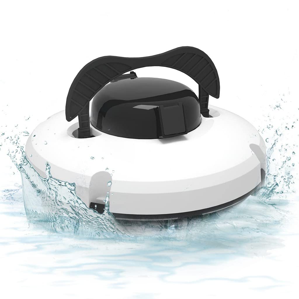 Robot Pulitore per Piscine, Aspirapolvere Automatico per Piscina, Robot Pulitore per Piscina Senza Fili, Dura 120 Minuti, Motori A Doppia Trasmissione, Con Parcheggio Automatico
