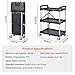 VEVOR Foldable Utility Service Cart, 165LBS 3 Shelf Heavy Duty Plastic Rolling Cart with 360° Swivel Wheels (2 with Brakes), Ergonomic Handle, Portable Garage Tool Cart for Warehouse Office Home