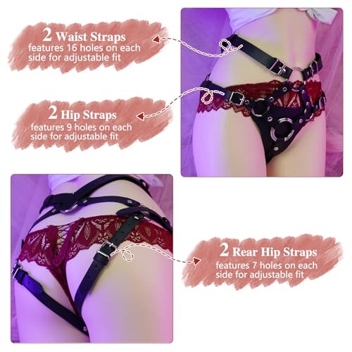Strap On Umschnalldidos Sex Spielzeug für Frauen Paare Lesben Manner, Hohe Taille BDSM Umschnall Leder Harness Sexgeschirre, Pegging Spiele Sextoy Bondage