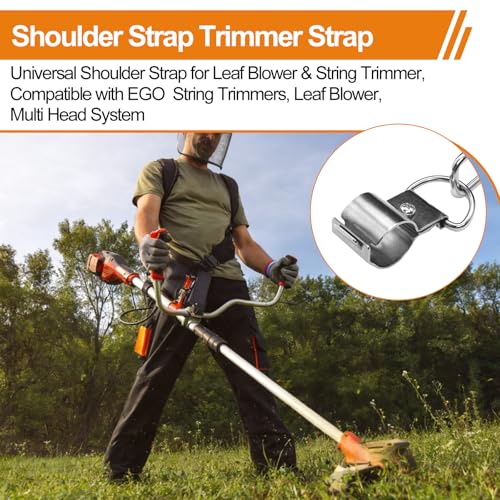 Image of Shoulder Strap for EGO String Trimmer, Leaf Blower, Multi Head System - Durable Nylon and Metal-Clip Compatible with Greenworks String Trimmer, Leaf Blower, Shrub Trimmers - Black