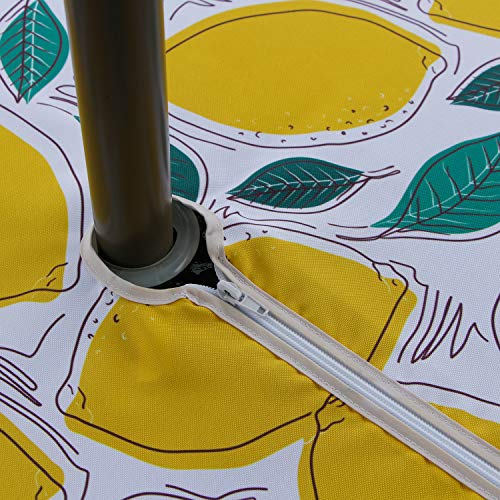 Image of EHouseHome Outdoor Indoor Tablecloth with Umbrella Hole for Oval Table,Waterproof Patio Table Cloths, Spring /Summer Table Covers with Zipper for Backyard Circular Table /BBQs /Picnic,60 x 84 inches