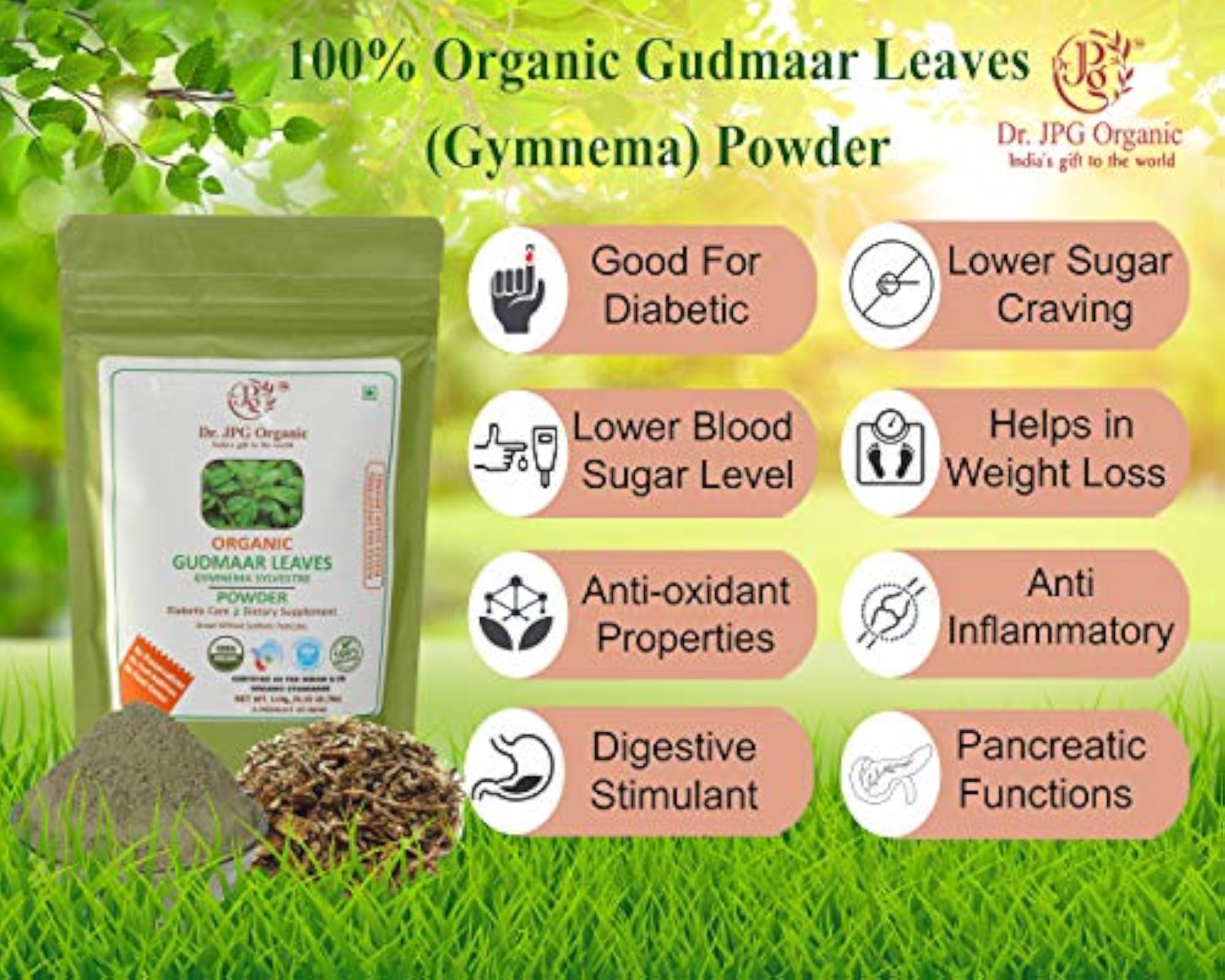 Organic Gudmar Leaf Powder, 228g
