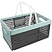 com-four® Caja Plegable con Asas 16l - Caja de Transporte con Asas - Caja de Almacenamiento Estable - Cesta de la Compra Plegable - 20 x 40 x 27 cm (01 Pieza - Turquesa Pastel)