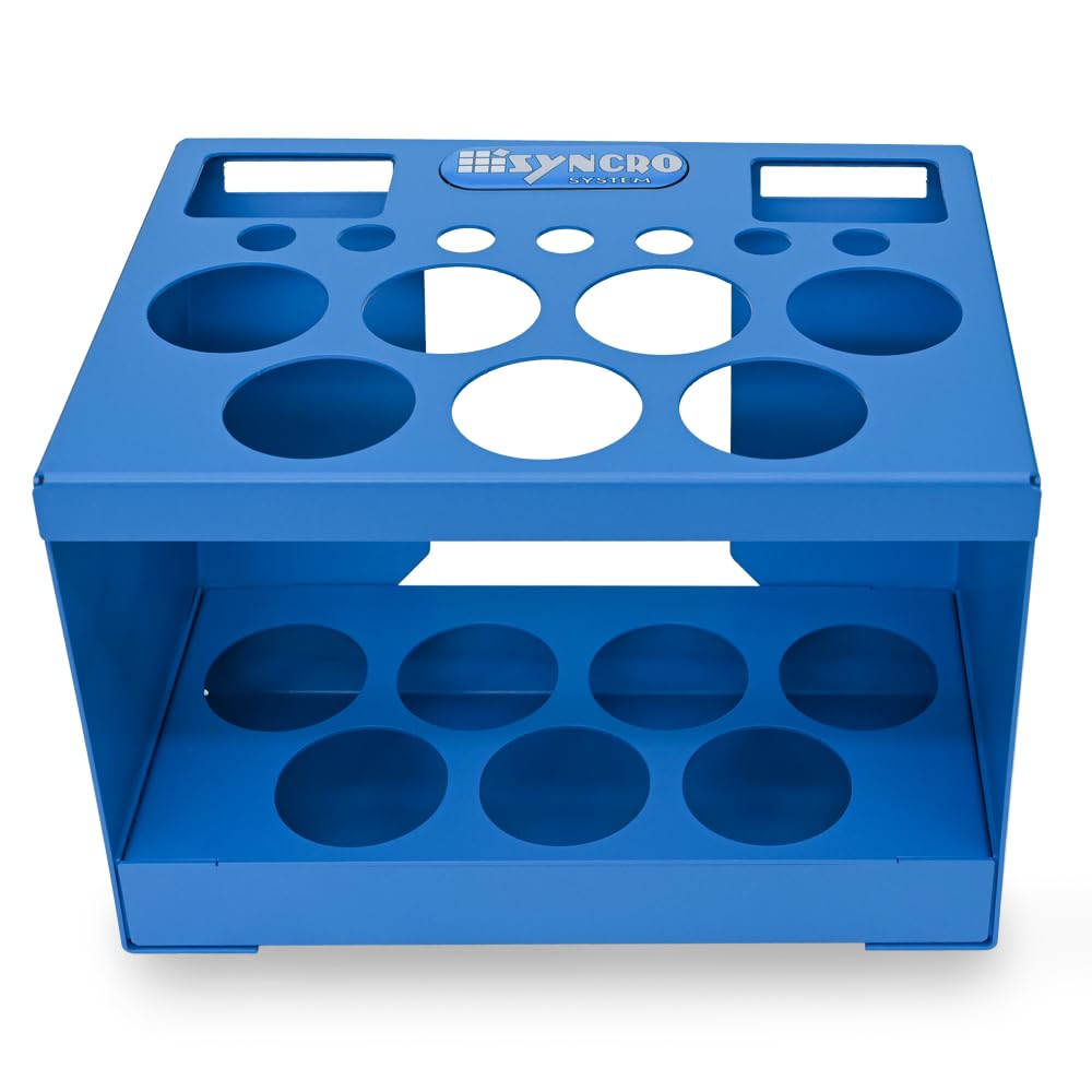 Syncro System Porta cartucce silicone in alluminio per scaffale furgone officina mobile – 7 posti inclinati profondità 26cm