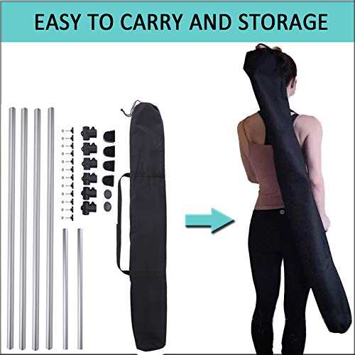 UMEKEN Aluminum Ballet Barre Bar Portable for Home Exercise Stretch 4 Ft, Adjustable Storable Double Freestanding Training Ballet Bar with Carry Bag