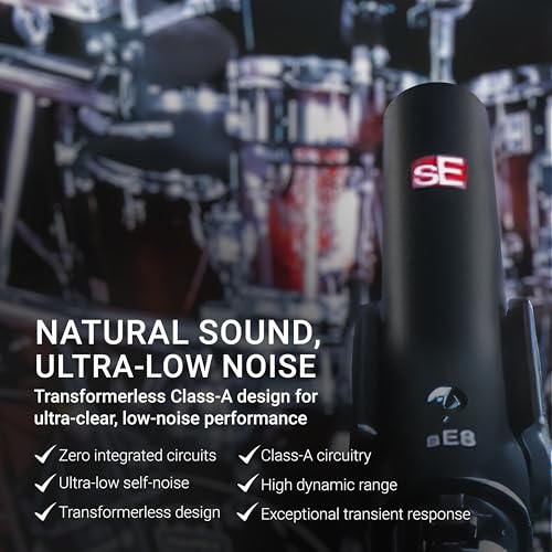 Image of SE ELECTRONICS Matched Pair sE8 Cardioid Capsules for sE8 XLR Small Diaphragm Condenser Microphones - Handcrafted Professional Instrument Microphone Capsules for Drums & Guitar in Studio or on Stage
