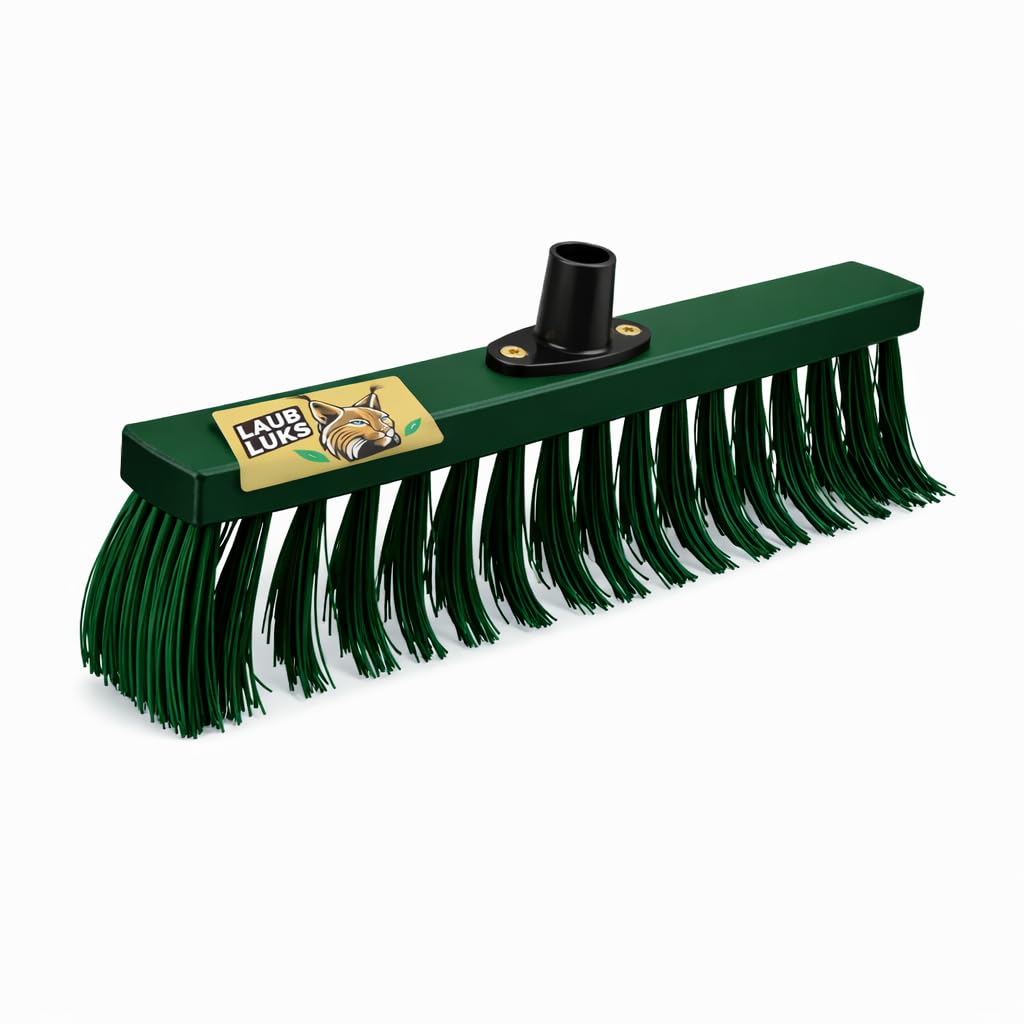 LAUB LUKS® Laubrechen für eine gründliche, besonders leise Reinigung von Rasen, Wiesen, Gras - super leicht und leise - Made in Germany (40 cm MIT Teleskopstiel (5 Stück))