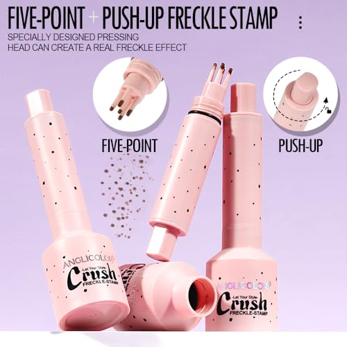 Sommersprossen Stift für natürliche Freckles & empfindliche Haut | 24h Wasserdichter Make-up Freckles Pen mit Drucktechnik | Schnelltrocknend & hautfreundlich Freckle Stamp - 2.0 Mittel