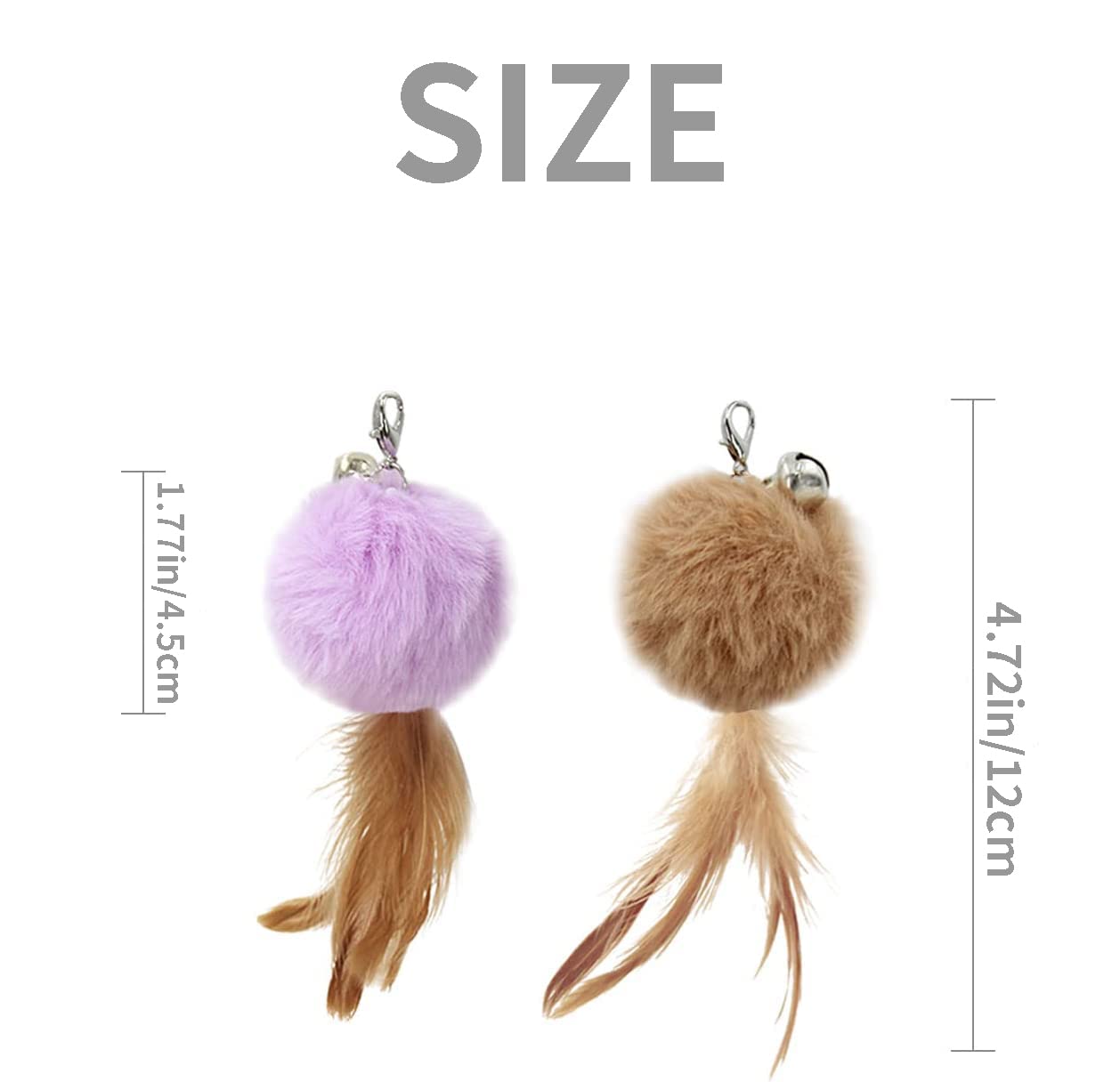 Juguetes de plumas esponjosas para gatos, repuesto de varita de juguete para gatos, 6 piezas de repuesto de plumas de juguete esponjosas, accesorios interactivos de varita para gatos, con