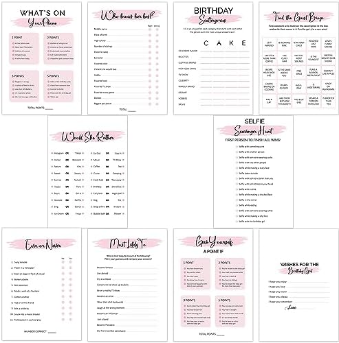 10 Teen Birthday Party Games for Her, Birthday Games Bundle for 20 Guests, Sweet 16 Party Games, Teenager Bday Party Supplies image 5