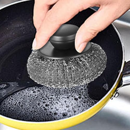 Esponjas de esfregões de aço inoxidável, escova de limpeza de pratos de aço inoxidável - Escova de l