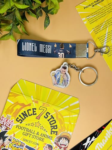 Image of SINCE 7 STORE Lionel Messi Gift box for Leo Fans, INCLUDES 4 products: 1 Messi Mug, 1 Keychain, 1 Keychain Lanyard & 1 badge