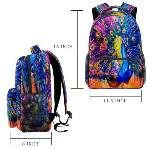 Sac de voyage décontracté paon multicolore pour escapades et sorties - 2